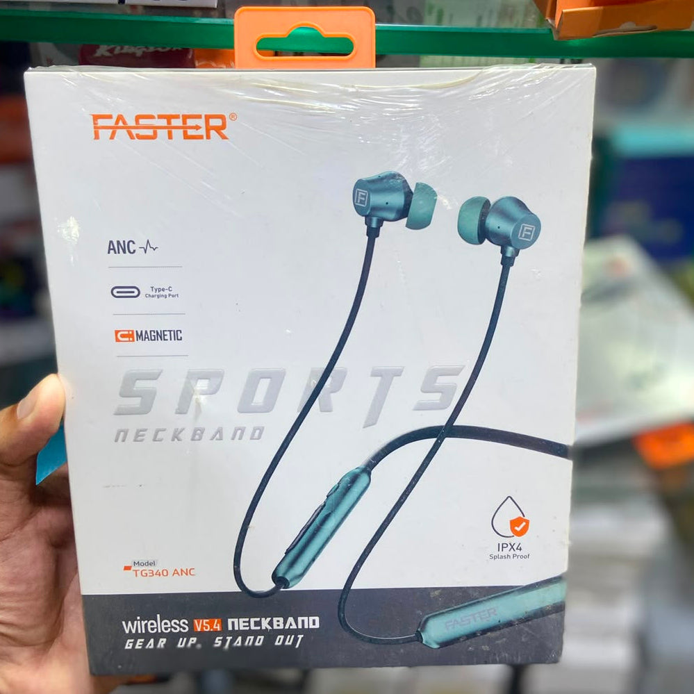 Faster TG-340 Sports Neckband ANC+ENC | 45H Battery Pakistan