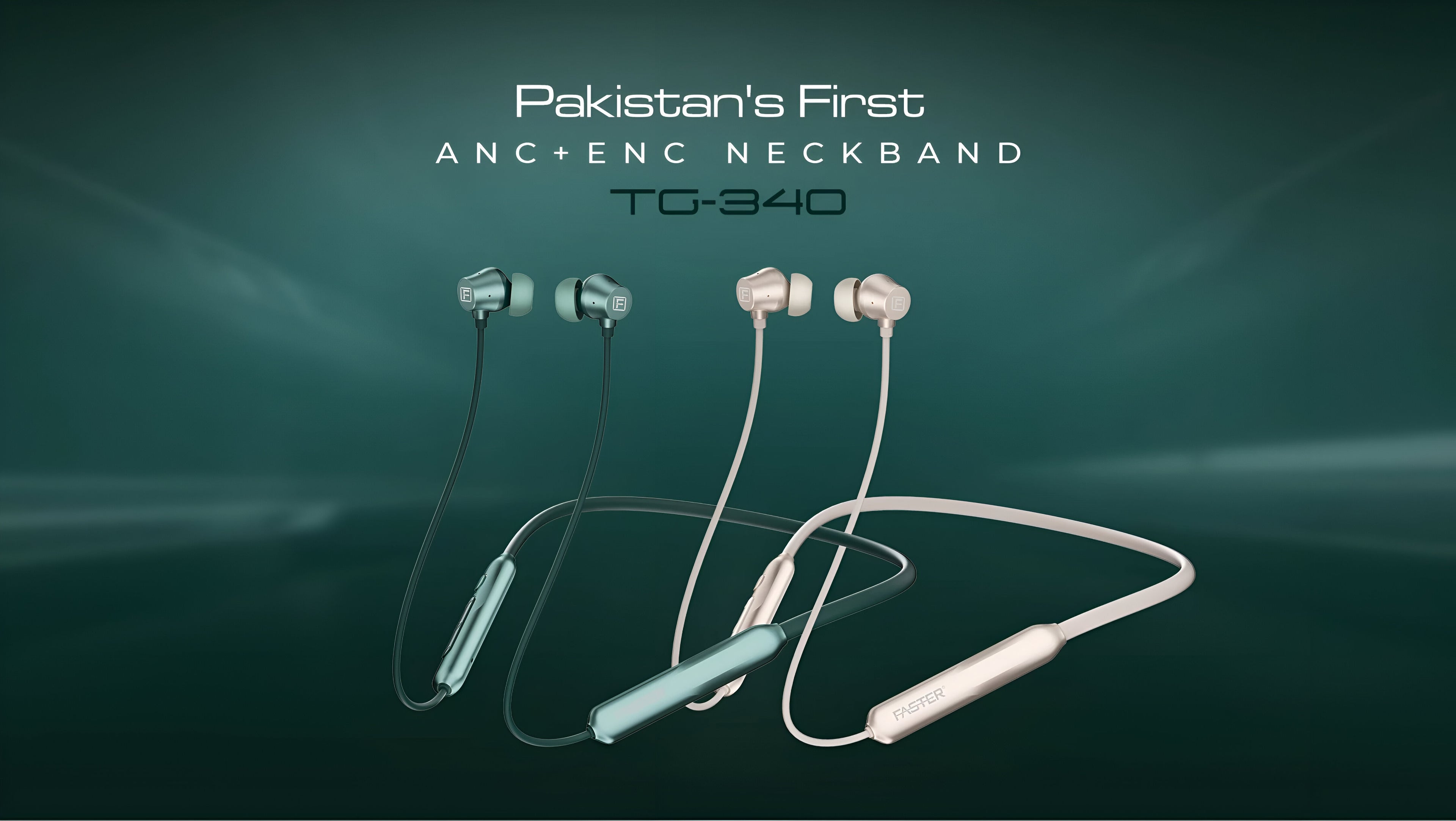 Faster TG-340 Sports Neckband ANC+ENC | 45H Battery Pakistan
